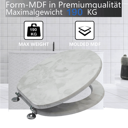 SINOBATH MDF-Holzkern, WC-Sitz Toilettensitz mit Absenkautomatik, Softclose-Scharnier（S28）