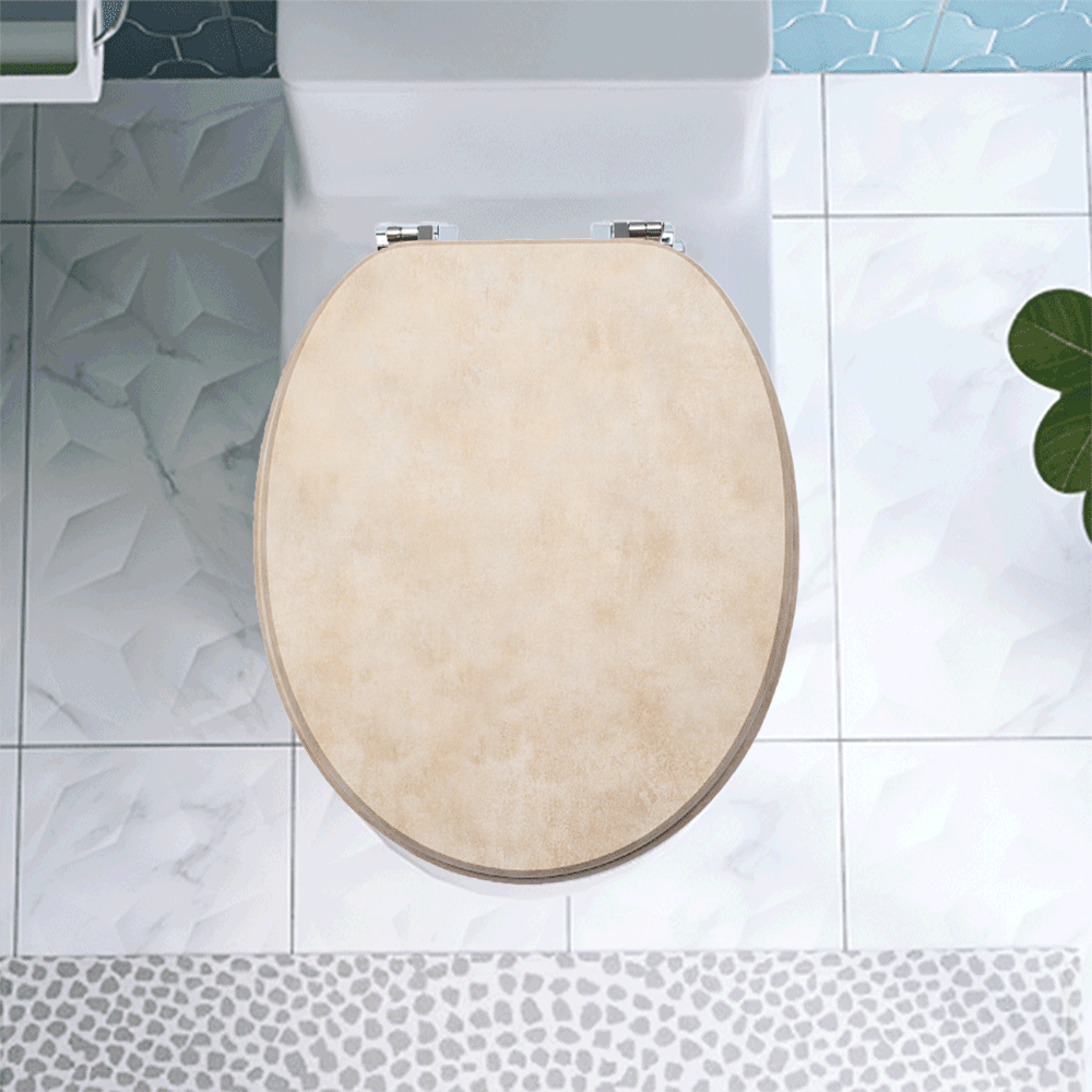 SINOBATH MDF-Holzkern, WC-Sitz Toilettensitz mit Absenkautomatik, Softclose-Scharnier(S39)