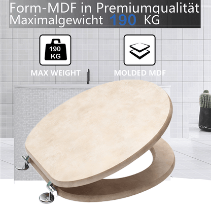 SINOBATH MDF-Holzkern, WC-Sitz Toilettensitz mit Absenkautomatik, Softclose-Scharnier(S39)