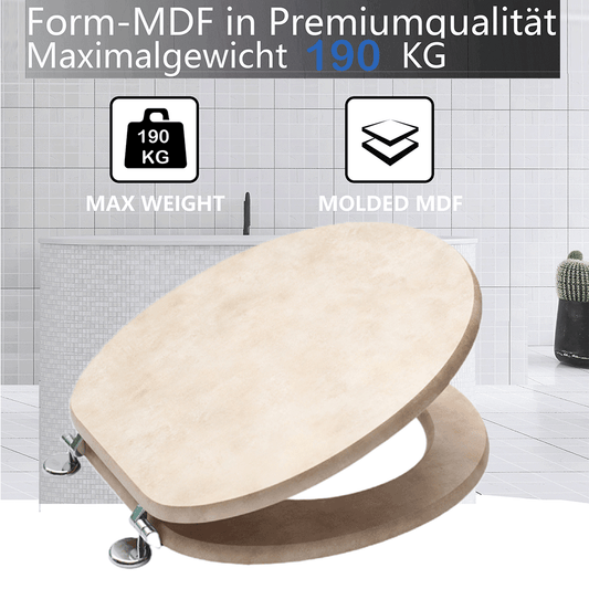 SINOBATH MDF-Holzkern, WC-Sitz Toilettensitz mit Absenkautomatik, Softclose-Scharnier(S39)