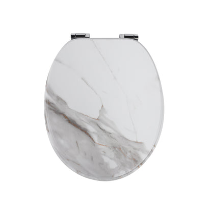 SINOBATH MDF WC-Sitz Marmormuster Softclose Toilettensitz — S46
