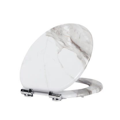SINOBATH MDF WC-Sitz Marmormuster Softclose Toilettensitz — S46