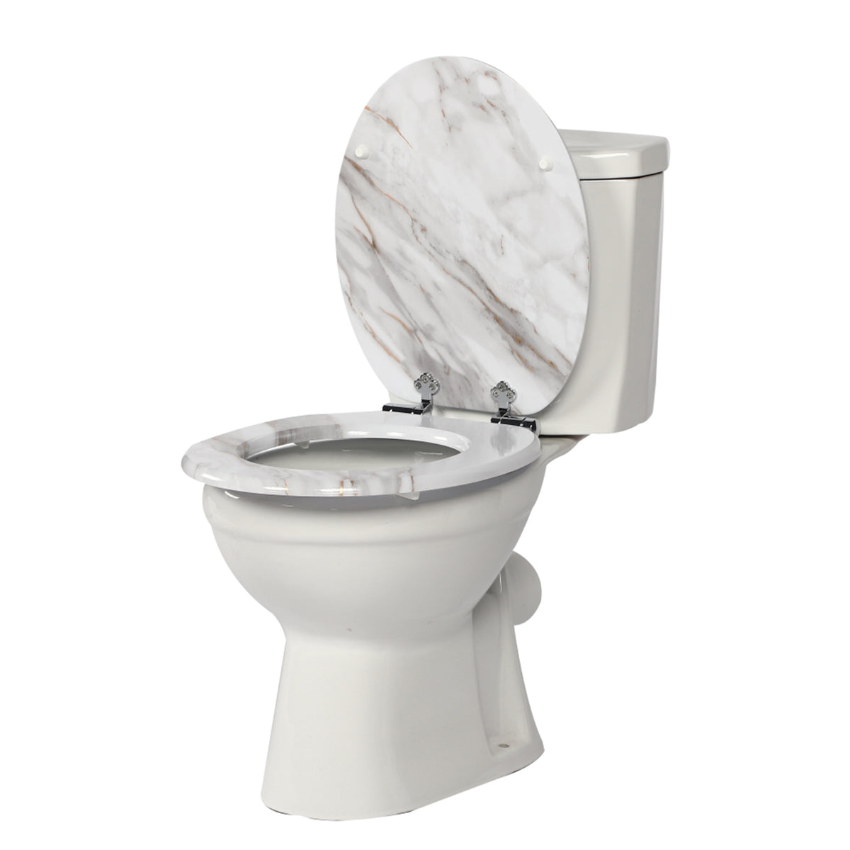 SINOBATH MDF WC-Sitz Marmormuster Softclose Toilettensitz — S46