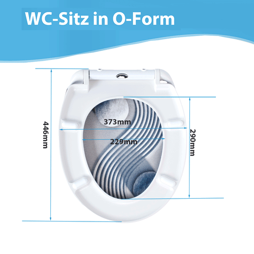 SAINOS O-förmiger Premium-Duroplast Toilettensitz Toilettendeckel, WC Sitz mit Absenkautomatik, Quick-Release Funktion für einfach Reinigung, O Form Weiß Toilettensitz mit Verstellbaren Scharnieren(UF12-01)