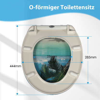 SINOBATH Duroplast WC-Sitz O-Form, am Meer-Optik Absenkautomatik — UF12-051