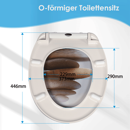 SINOBATH Duroplast WC-Sitz O-Form, Stein-Optik Absenkautomatik — UF12-193