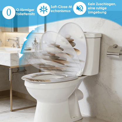 SINOBATH Duroplast WC-Sitz O-Form, Stein-Optik Absenkautomatik — UF12-193