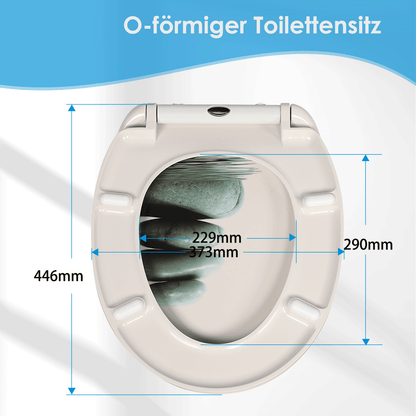 SINOBATH Duroplast WC-Sitz O-Form, Stein-Optik Absenkautomatik — UF12-194