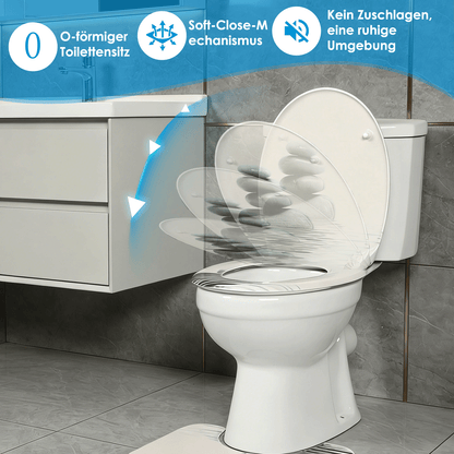 SINOBATH Duroplast WC-Sitz O-Form, Stein-Optik Absenkautomatik — UF12-194