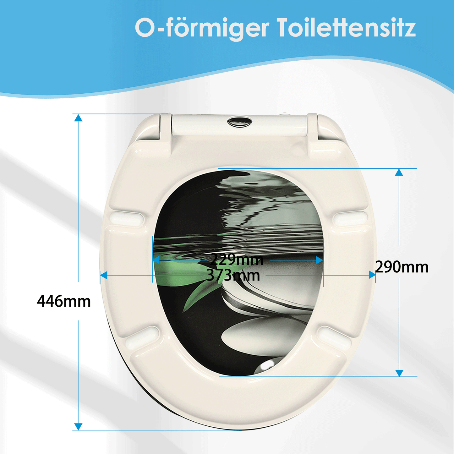 SINOBATH Duroplast WC-Sitz O-Form, Stein-Optik Absenkautomatik — UF12-222