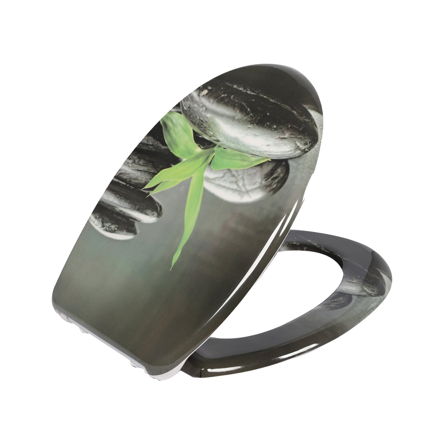 SINOBATH Duroplast WC-Sitz O-Form, Kleines Gras-Optik Absenkautomatik — UF12-421