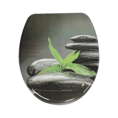 SINOBATH Duroplast WC-Sitz O-Form, Kleines Gras-Optik Absenkautomatik — UF12-421