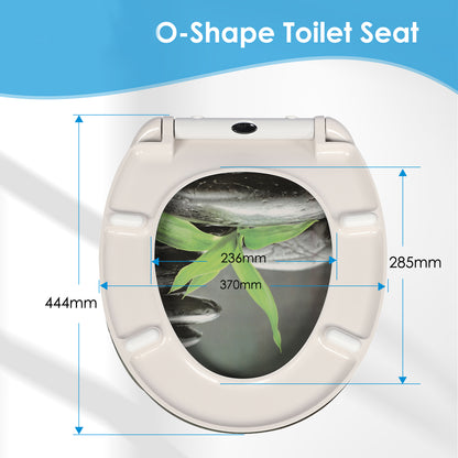 SINOBATH Duroplast WC-Sitz O-Form, Kleines Gras-Optik Absenkautomatik — UF12-421