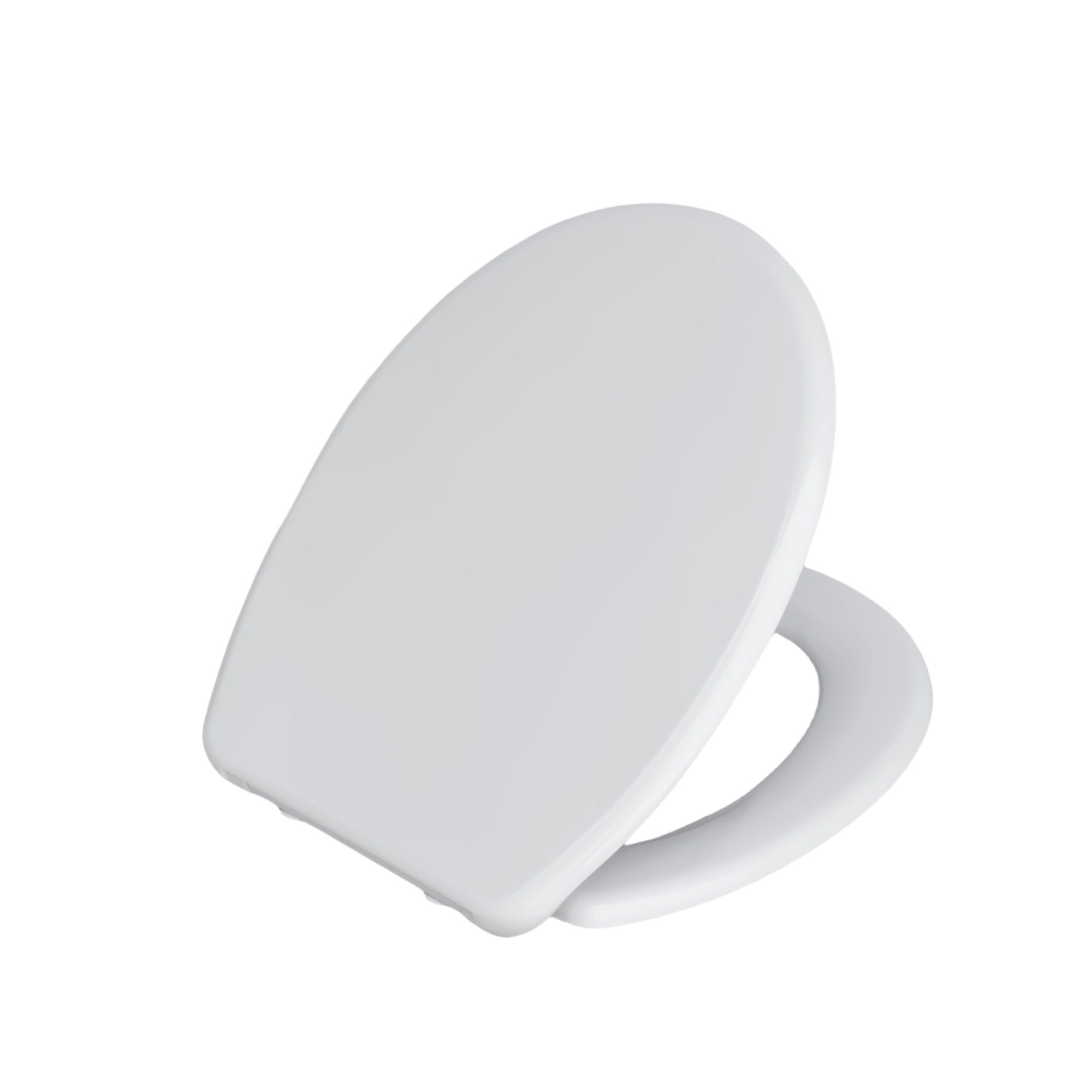 SAINOS O-förmiger Premium-Duroplast Toilettensitz Toilettendeckel, WC Sitz mit Absenkautomatik, Quick-Release Funktion für einfach Reinigung, O Form Weiß Toilettensitz mit Verstellbaren Scharnieren（UF12-W-O）