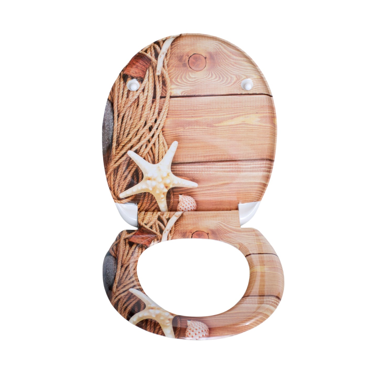 SAINOS O-förmiger Premium-Duroplast Toilettensitz Toilettendeckel, WC Sitz mit Absenkautomatik, Quick-Release Funktion für einfach Reinigung, O Form Weiß Toilettensitz mit Verstellbaren Scharnieren（UF12-374)