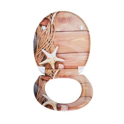 SAINOS O-förmiger Premium-Duroplast Toilettensitz Toilettendeckel, WC Sitz mit Absenkautomatik, Quick-Release Funktion für einfach Reinigung, O Form Weiß Toilettensitz mit Verstellbaren Scharnieren（UF12-374)