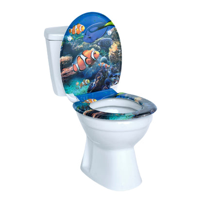 SAINOS O-förmiger Premium-Duroplast Toilettensitz Toilettendeckel, WC Sitz mit Absenkautomatik, Quick-Release Funktion für einfach Reinigung, O Form Weiß Toilettensitz mit Verstellbaren Scharnieren（UF12-401）