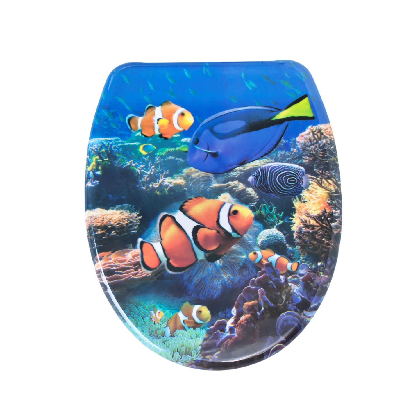 SAINOS O-förmiger Premium-Duroplast Toilettensitz Toilettendeckel, WC Sitz mit Absenkautomatik, Quick-Release Funktion für einfach Reinigung, O Form Weiß Toilettensitz mit Verstellbaren Scharnieren（UF12-401）