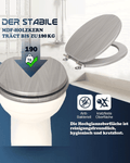 SINOBATH (W088) langsam schließender Toilettensitz, Eine spezielle PVC-beschichtete Folie reduziert Bakterien(Holz)