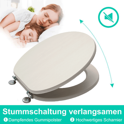SINOBATH MDF-Holzkern, WC-Sitz Toilettensitz mit Absenkautomatik, Softclose-Scharnier (W099)