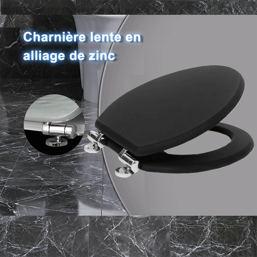 SINOBATH MDF-Holzkern, WC-Sitz Toilettensitz mit Absenkautomatik, Softclose-Scharnier(W100)