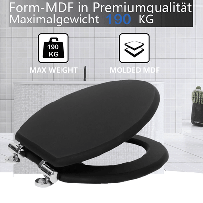 SINOBATH MDF-Holzkern, WC-Sitz Toilettensitz mit Absenkautomatik, Softclose-Scharnier(W100)