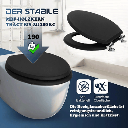 SINOBATH MDF-Holzkern, WC-Sitz Toilettensitz mit Absenkautomatik, Softclose-Scharnier(W100)