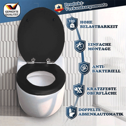 SINOBATH MDF-Holzkern, WC-Sitz Toilettensitz mit Absenkautomatik, Softclose-Scharnier(W100)