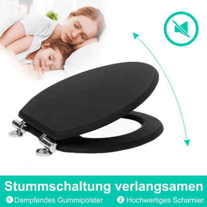 SINOBATH MDF-Holzkern, WC-Sitz Toilettensitz mit Absenkautomatik, Softclose-Scharnier(W100)