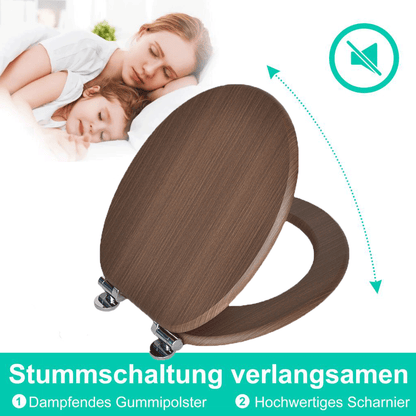 SINOBATH MDF-Holzkern, WC-Sitz Toilettensitz mit Absenkautomatik, Softclose-Scharnier (W106)