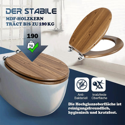 SINOBATH MDF WC-Sitz Holzmaserung Softclose Toilettensitz — W122