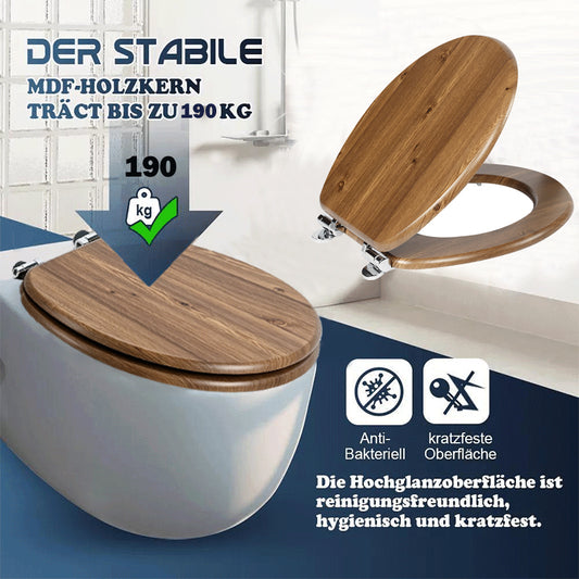 SINOBATH MDF WC-Sitz Holzmaserung Softclose Toilettensitz — W122