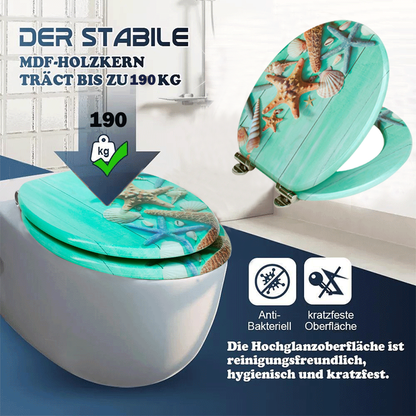 SINOBATH MDF WC-Sitz Blau Softclose Toilettensitz — H150