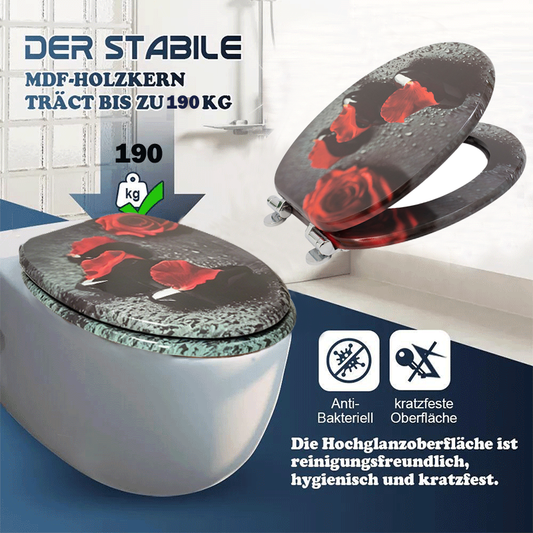 SINOBATH MDF WC-Sitz Blume Softclose Toilettensitz — H165