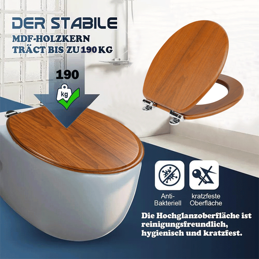 SINOBATH MDF WC-Sitz Holzmaserung Softclose Toilettensitz — W123