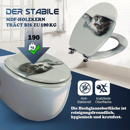 SINOBATH MDF WC-Sitz Katze Softclose Toilettensitz — H236