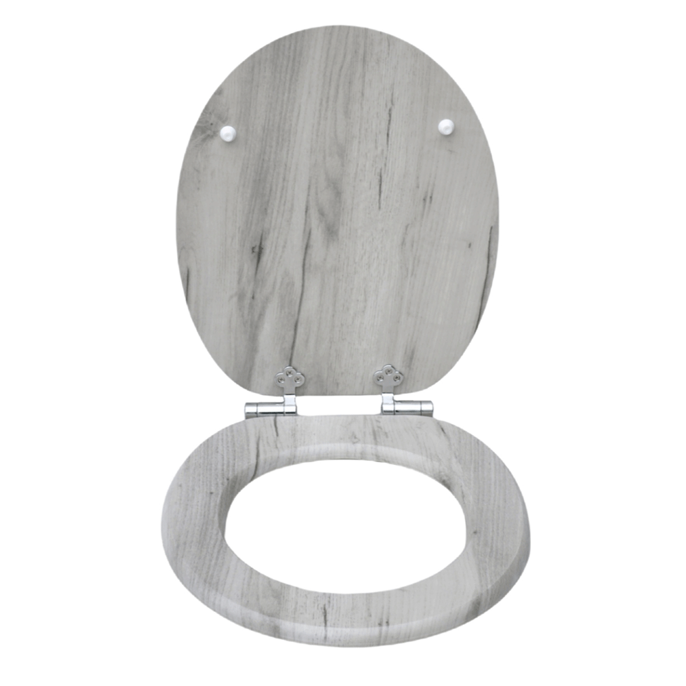 SINOBATH MDF-Holzkern, WC-Sitz Toilettensitz mit Absenkautomatik, Softclose-Scharnier（W109）