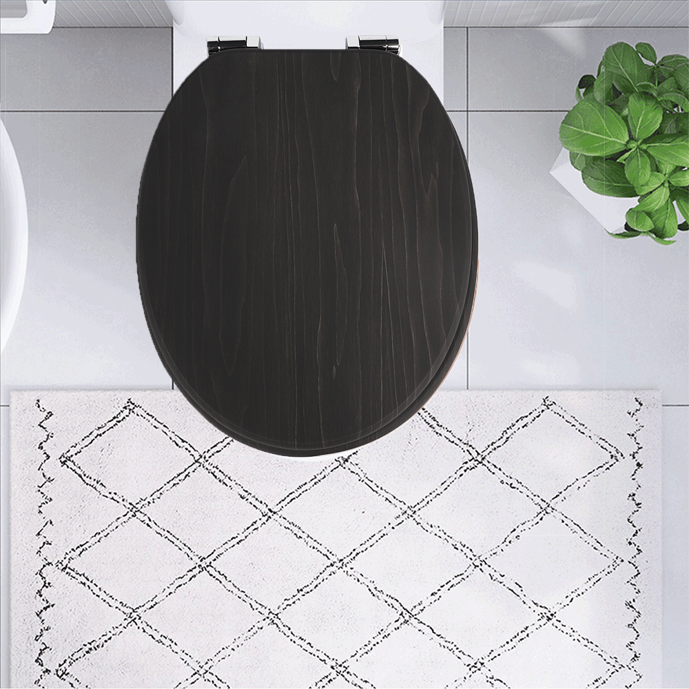 SINOBATH MDF-Holzkern, WC-Sitz Toilettensitz mit Absenkautomatik, Softclose-Scharnier(W113)