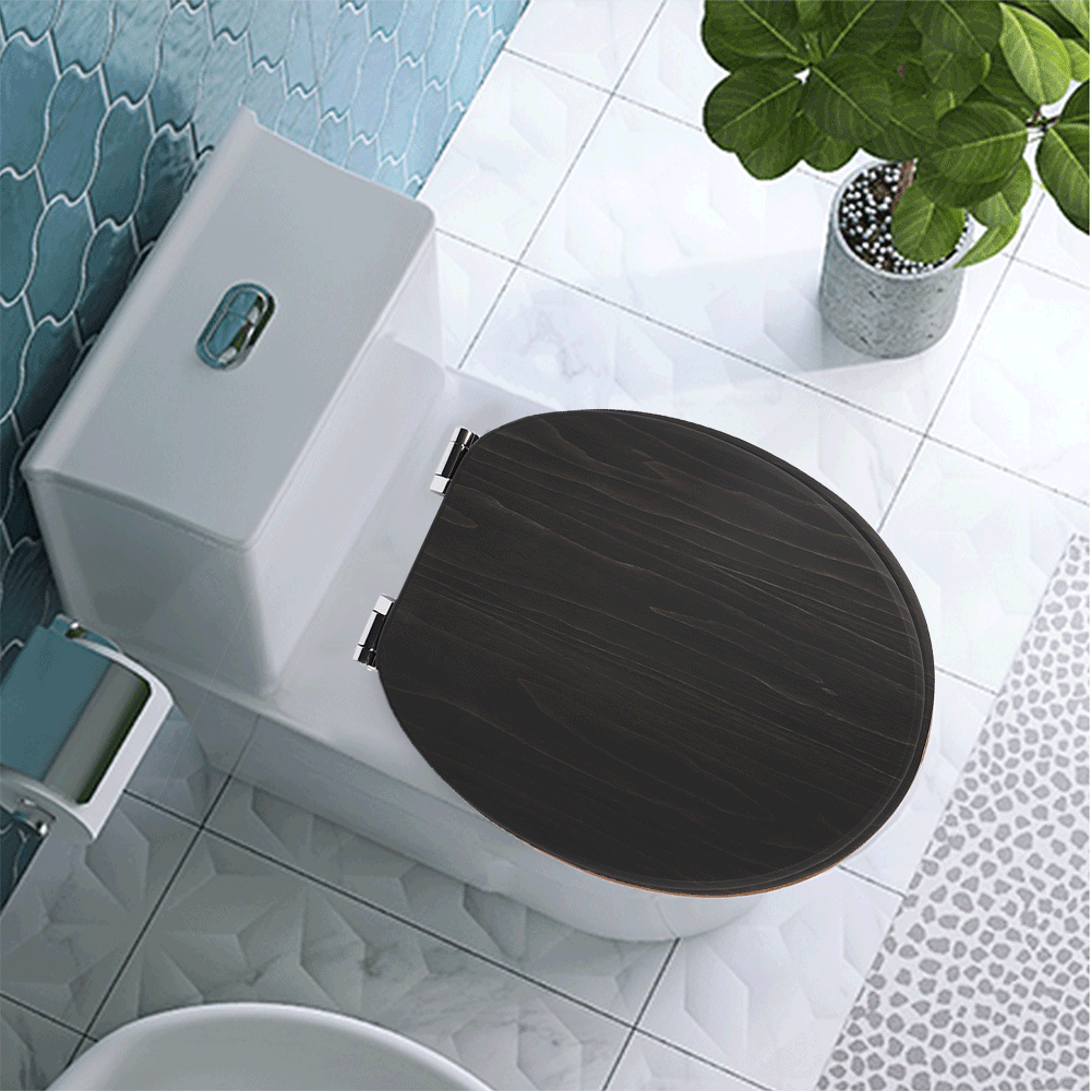 SINOBATH MDF-Holzkern, WC-Sitz Toilettensitz mit Absenkautomatik, Softclose-Scharnier(W113)