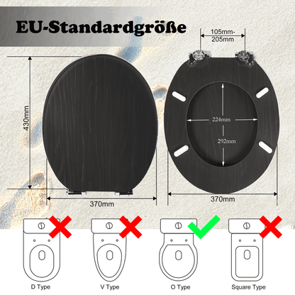 SINOBATH MDF-Holzkern, WC-Sitz Toilettensitz mit Absenkautomatik, Softclose-Scharnier(W113)