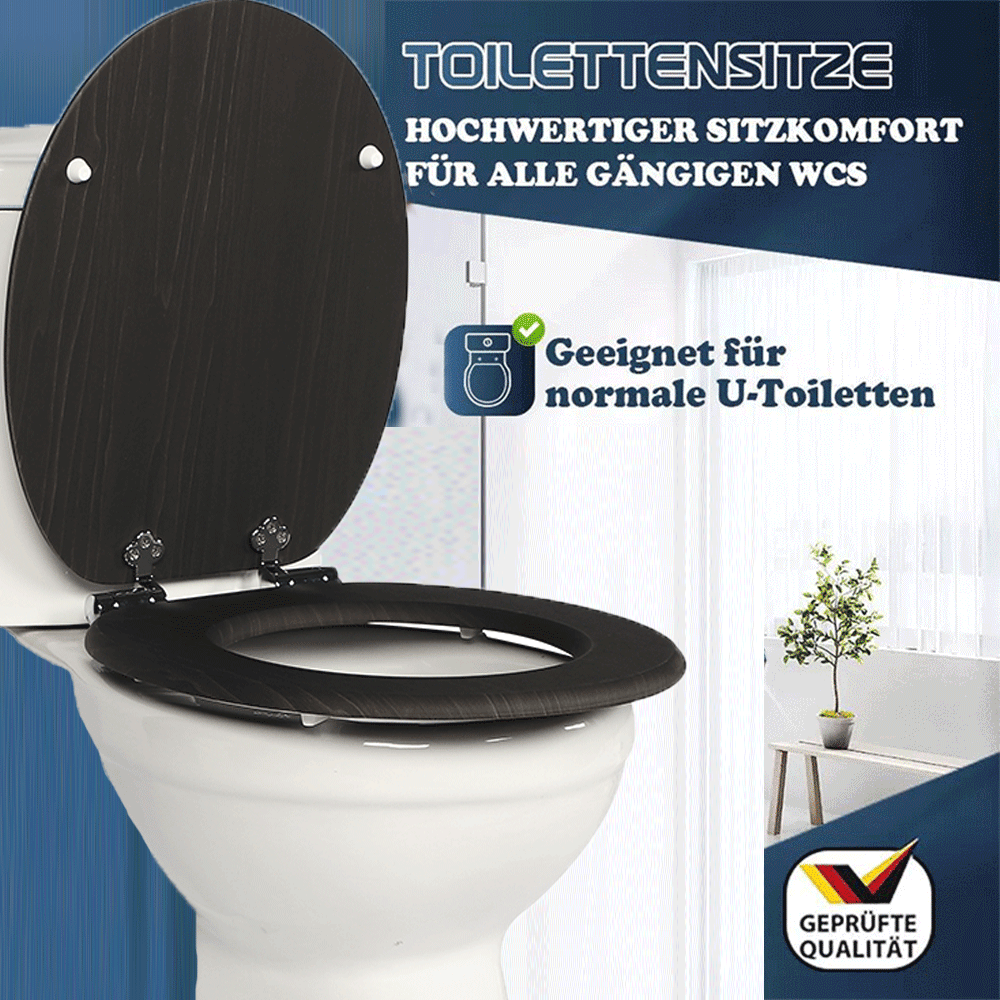 SINOBATH MDF-Holzkern, WC-Sitz Toilettensitz mit Absenkautomatik, Softclose-Scharnier(W113)