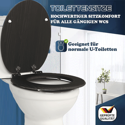 SINOBATH MDF-Holzkern, WC-Sitz Toilettensitz mit Absenkautomatik, Softclose-Scharnier(W113)