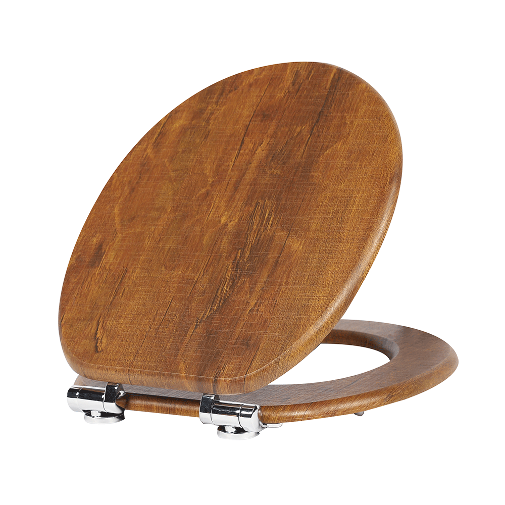 SINOBATH MDF-Holzkern, WC-Sitz Toilettensitz mit Absenkautomatik, Softclose-Scharnier(W114)