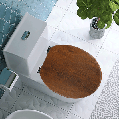 SINOBATH MDF-Holzkern, WC-Sitz Toilettensitz mit Absenkautomatik, Softclose-Scharnier(W114)