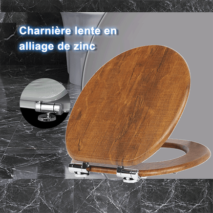 SINOBATH MDF-Holzkern, WC-Sitz Toilettensitz mit Absenkautomatik, Softclose-Scharnier(W114)