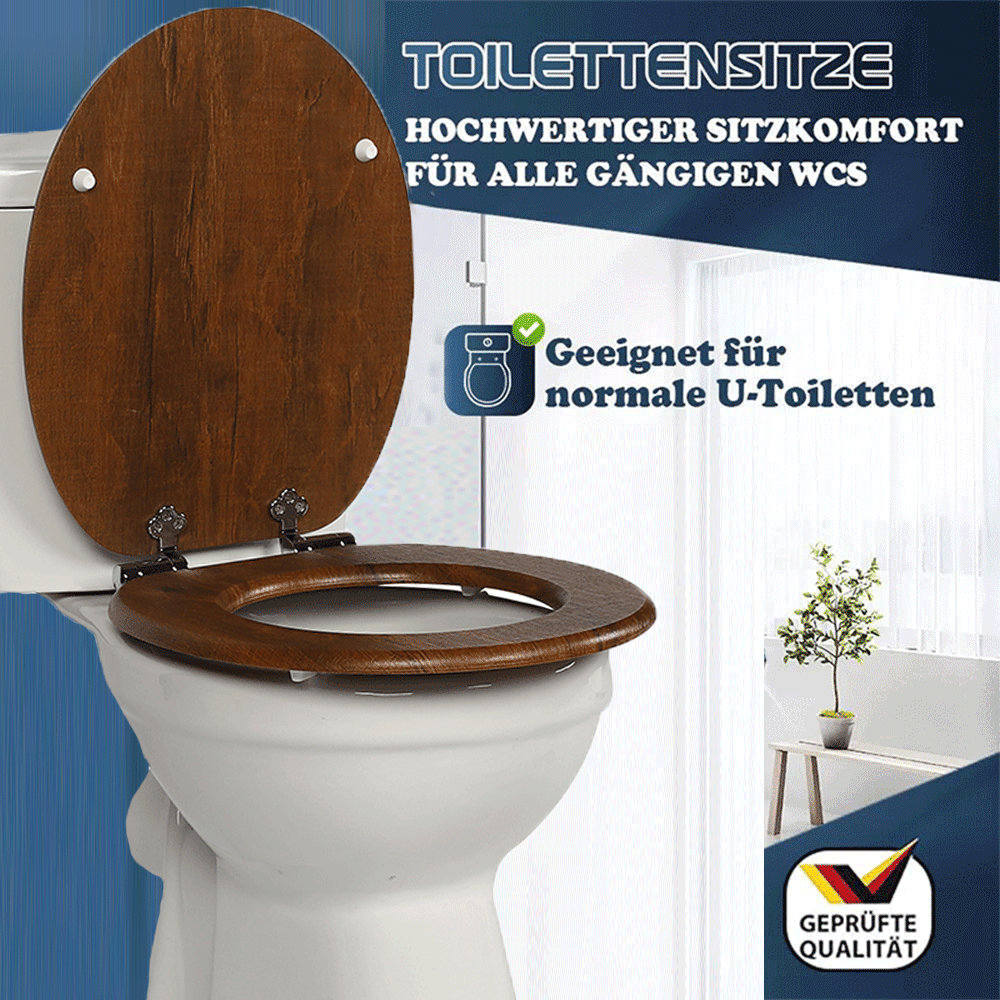 SINOBATH MDF-Holzkern, WC-Sitz Toilettensitz mit Absenkautomatik, Softclose-Scharnier(W114)