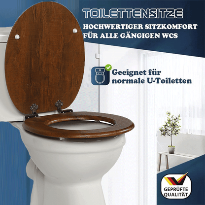 SINOBATH MDF-Holzkern, WC-Sitz Toilettensitz mit Absenkautomatik, Softclose-Scharnier(W114)