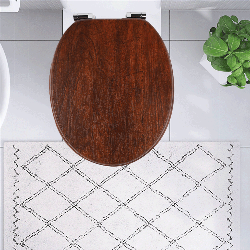 SINOBATH MDF-Holzkern, WC-Sitz Toilettensitz mit Absenkautomatik, Softclose-Scharnier(W115)