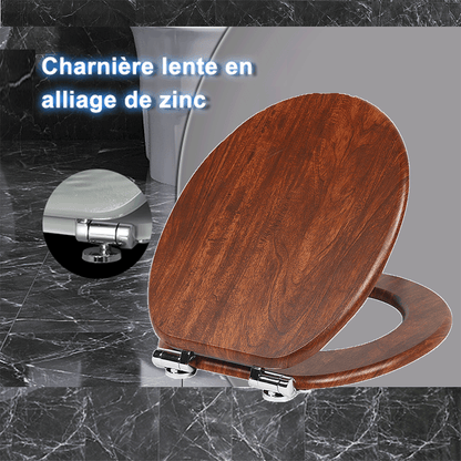 SINOBATH MDF-Holzkern, WC-Sitz Toilettensitz mit Absenkautomatik, Softclose-Scharnier(W115)