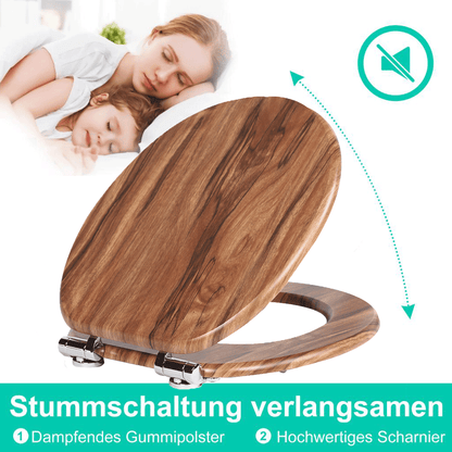 SINOBATH MDF-Holzkern, WC-Sitz Toilettensitz mit Absenkautomatik, Softclose-Scharnier(W116)